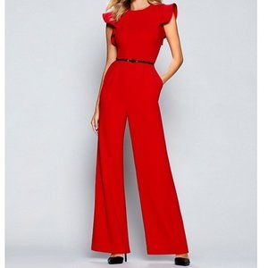 Calvin Klein Wide Leg Belted Jumpsuit NWOT | Holiday Christmas Festive Outfit